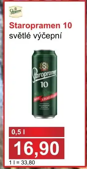 PLUS JIP Staropramen 10 světlé výčepní 0.5L nabídka