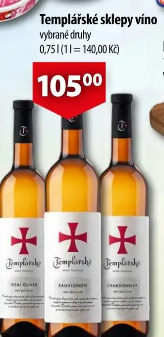 CBA Templářské sklepy víno 0.75L nabídka