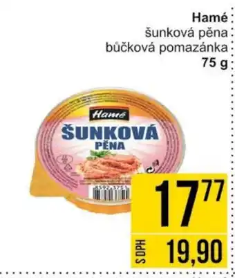Jip Hamé šunková pěna bůčková pomazánka 75 g nabídka