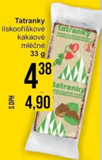 Tatranky liskooříškovė kakaové mléčné 33 g