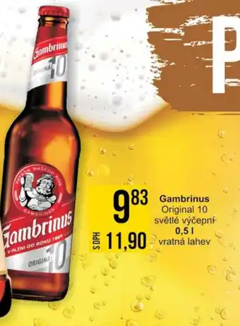 Jip Gambrinus Original 10 světlé výčepní 0.5 l. nabídka