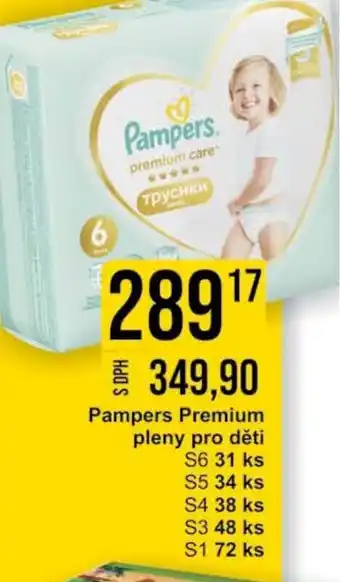 Jip Pampers Premium pleny pro děti nabídka