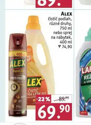Rossmann Alex čistič na podlahy nabídka