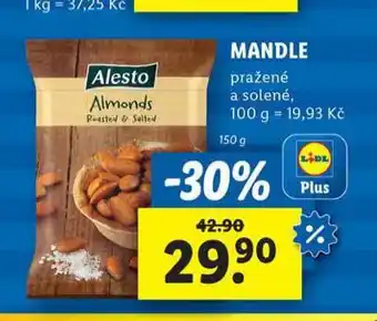 Lidl Mandle pražené solené nabídka