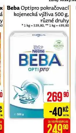 Teta Beba optipro pokračovací kojenecká voda nabídka