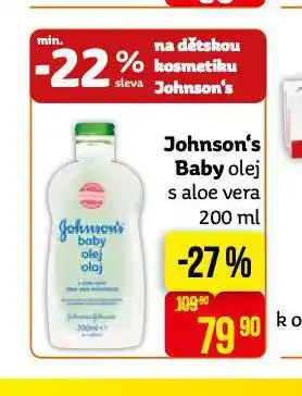 Teta Johnson´s baby olej s aloe vera nabídka