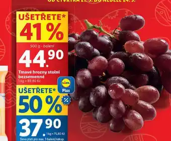 Lidl Tmavé hrozny stolní bezsemenné nabídka
