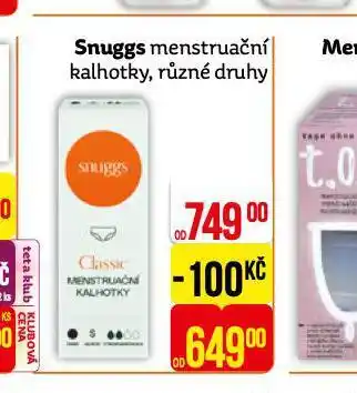 Teta Snuggs menstruační kalhotky nabídka