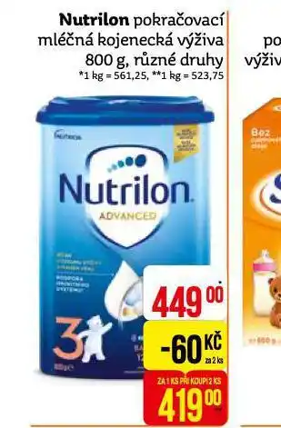 Teta Nutrilon pokračovací mléčná kojenecká výživa nabídka