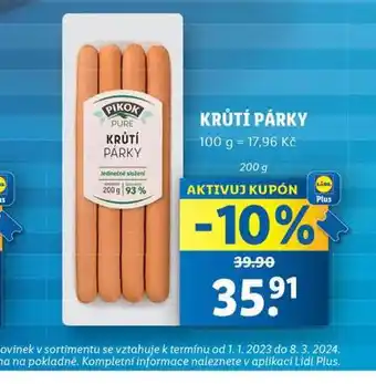 Lidl Krůtí párky nabídka