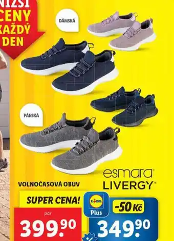 Lidl Volnočasová obuv nabídka