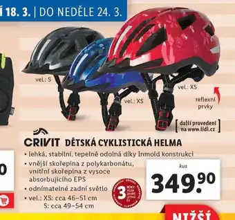 Lidl Dětská cyklistická helma nabídka