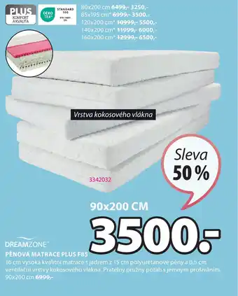 JYSK PĚNOVÁ MATRACE PLUS F85 nabídka