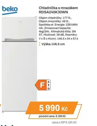 Expert Chladnička s mrazákem RDSA240K30WN nabídka