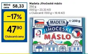 Tesco Madeta Jihočeské máslo nabídka