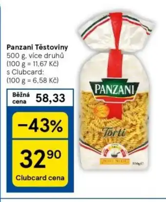 Tesco Panzani Těstoviny nabídka