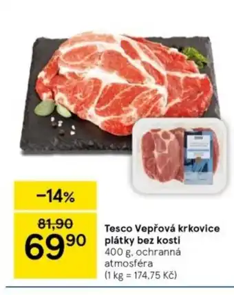 Tesco Tesco Vepřová krkovice plátky bez kosti nabídka