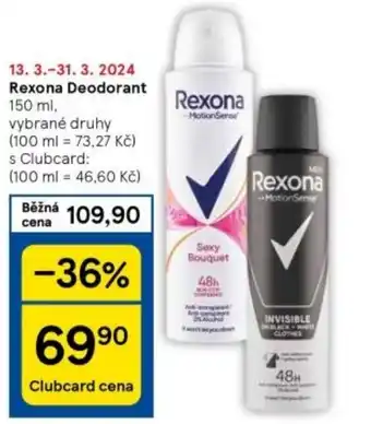 Tesco Rexona Deodorant 150 ml nabídka