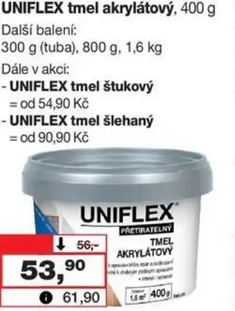 Barvy a laky drogerie UNIFLEX tmel akrylátový, 400 g nabídka