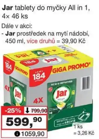 Barvy a laky drogerie Jar tablety do myčky All in 1, 4x 46 ks nabídka