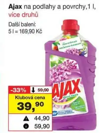 Barvy a laky drogerie Ajax na podlahy a povrchy,1 L nabídka