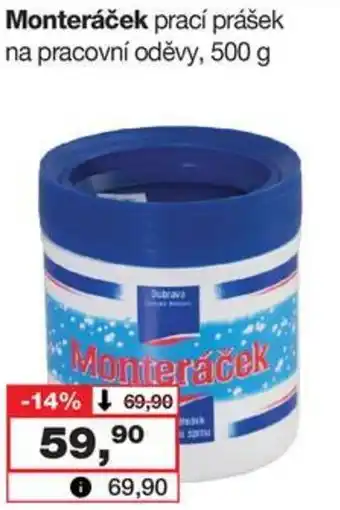 Barvy a laky drogerie Monteráček prací prášek na pracovní oděvy, 500 g nabídka