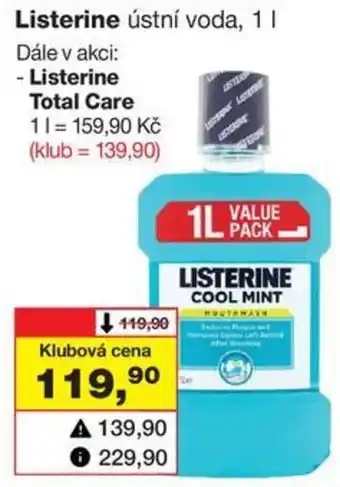 Barvy a laky drogerie Listerine ústní voda, 1 L nabídka
