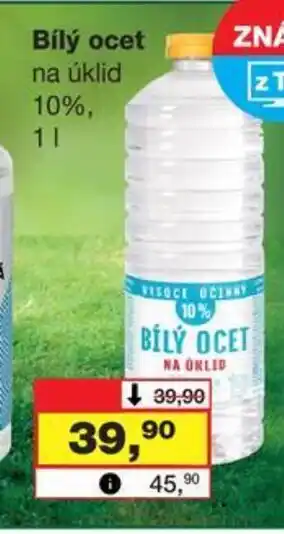 Barvy a laky drogerie Bílý ocet na úklid 10%, 1l nabídka