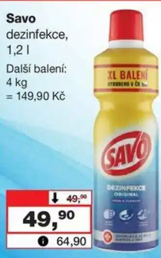 Barvy a laky drogerie Savo dezinfekce, 1.2L nabídka