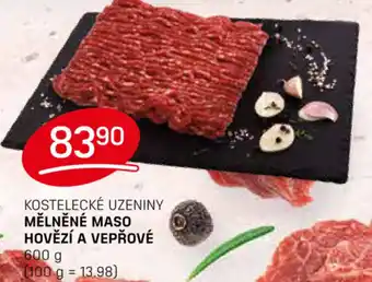Flop KOSTELECKÉ UZENINY MĚLNĚNÉ MASO HOVĚZÍ A VEPŘOVÉ nabídka