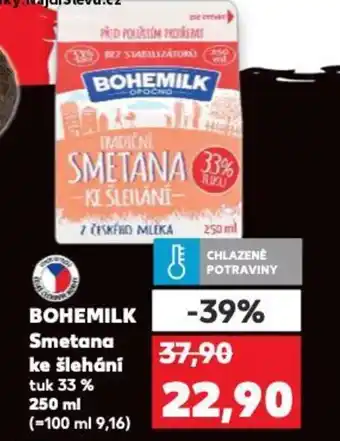Kaufland BOHEMILK Smetana ke šlehání nabídka