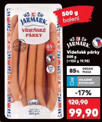 Kaufland Vídeňské párky 500 g nabídka