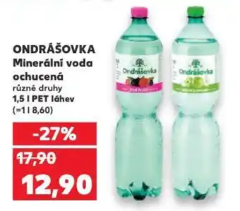 Kaufland ONDRÁŠOVKA Minerální voda ochucená nabídka