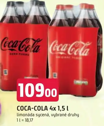 Trefa COCA-COLA 4x 1,5 L nabídka