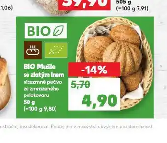 Kaufland Bio mušle se zlatým lnem nabídka