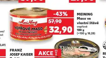 Kaufland Meining maso ve vlastní šťávě nabídka