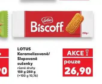 Kaufland Lotus karamelizované / slepované sušenky nabídka