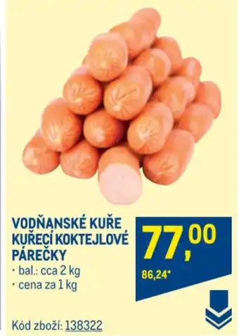 Makro VODŇANSKÉ KUŘE KUŘECÍ KOKTEJLOVÉ PÁREČKY nabídka