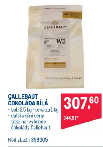 Makro CALLEBAUT ČOKOLÁDA BÍLÁ nabídka