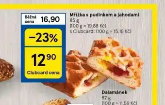 Tesco Mřížka s pudinkem a jahodami nabídka