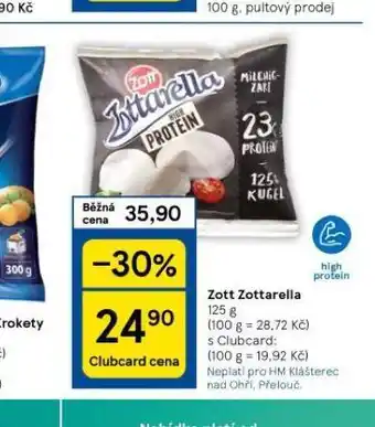 Tesco Zott zottarella nabídka