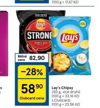 Tesco Lay´s chipsy nabídka