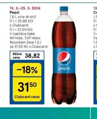 Tesco Pepsi 1,5l nabídka