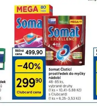 Tesco Somat čistící prostředek do myčky nádobí nabídka