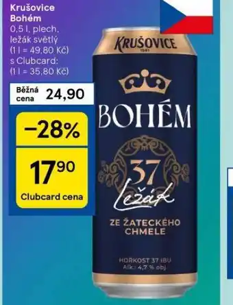 Tesco Pivo krušovice bohém nabídka
