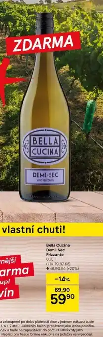 Tesco Bella cucina demi-sec frizzante nabídka