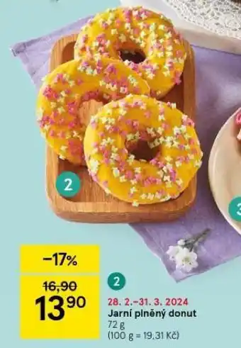 Tesco Jarní plněný donut nabídka