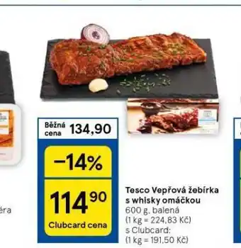 Tesco Vepřová žebírka s whisky omáčkou nabídka