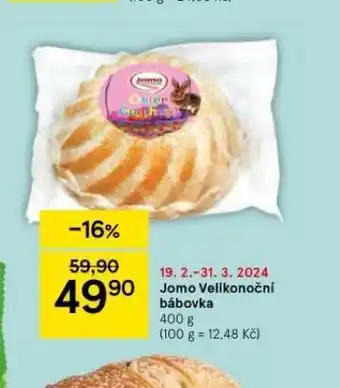 Tesco Jomo velikonoční bábovka nabídka