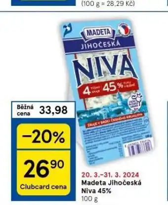 Tesco Madeta jihočeská niva 45% nabídka